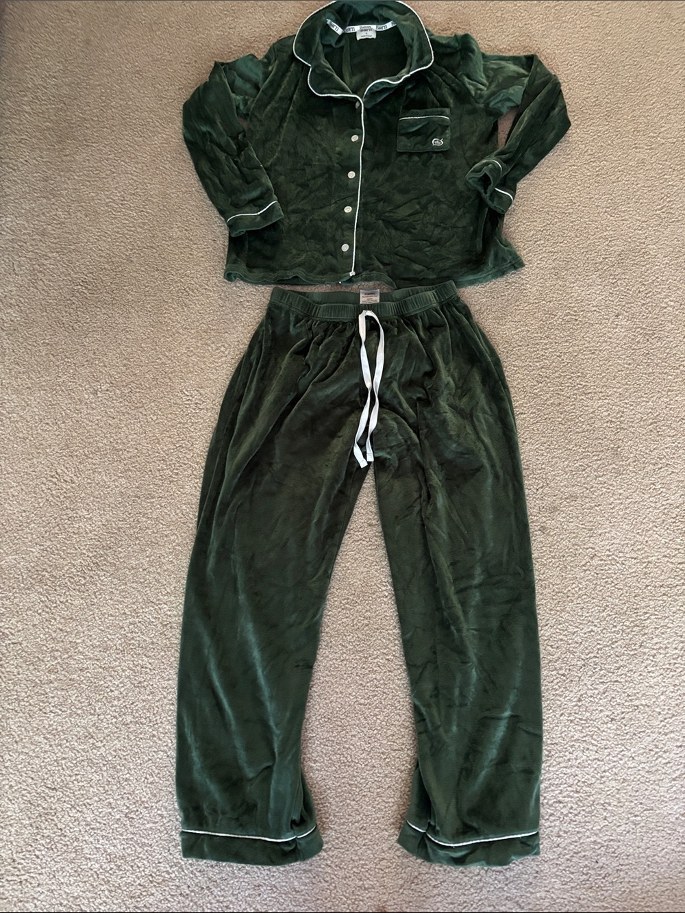 Born Velour Forest Green women Pajamas set size small